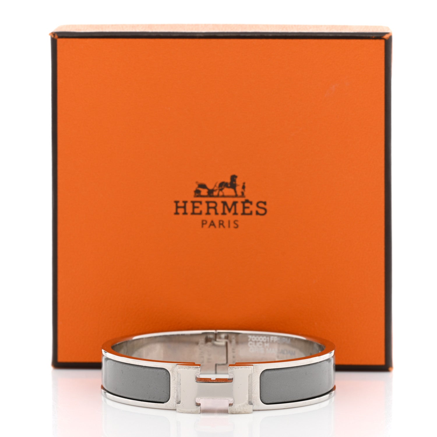 Hermes Enamel Narrow Clic Clac H Bracelet PM Gris Macadam 8 of 8
