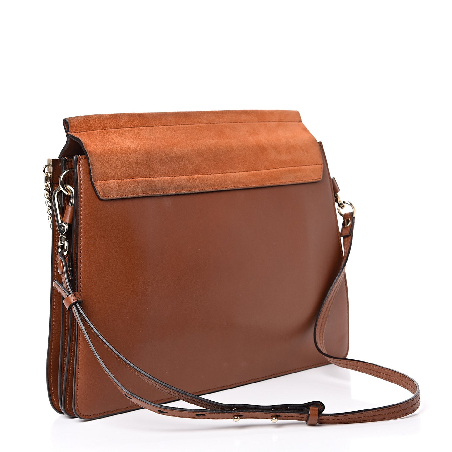 Suede Calfskin Medium Faye Shoulder Bag Tobacco