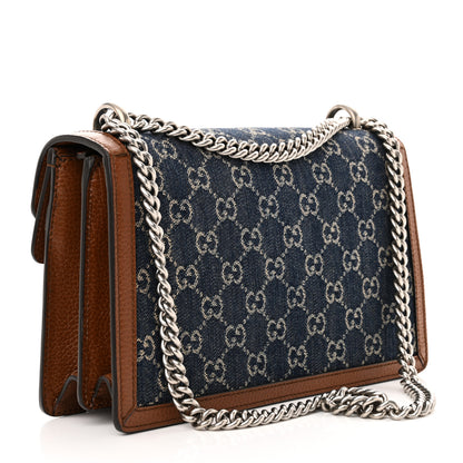 Gucci New Denim GG Monogram Dollar Calfskin Enamel Small Dionysus Shoulder Bag Blue Tea Cuir Epilog Electric Blue 3 of 10