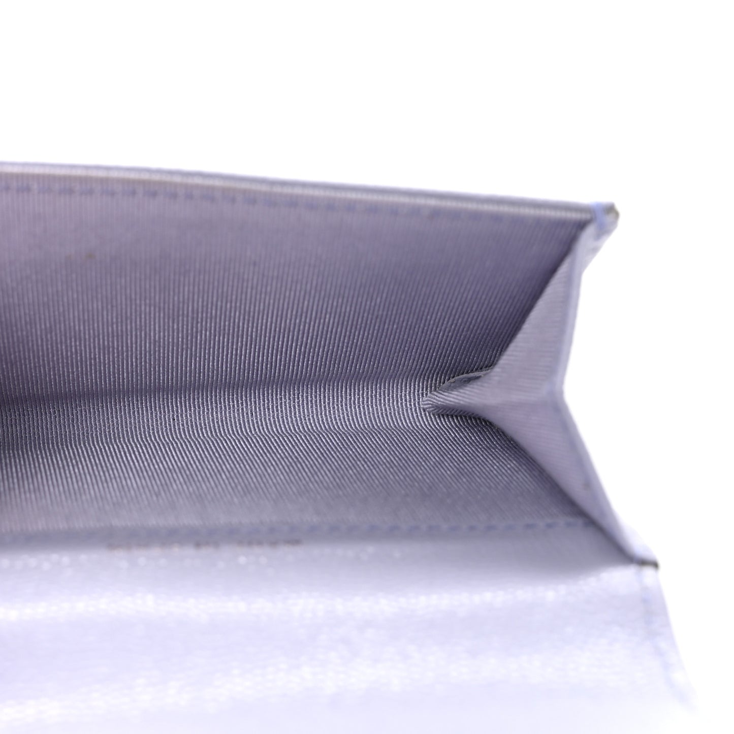 Caviar Quilted Flap Card Holder Wallet Light Purple