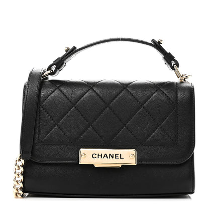 Chanel Grained Calfskin Quilted Small Label Click Flap Bag Black 1 of 11