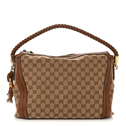 Gucci Monogram Cellarius Calfskin Medium Bella Hobo Beige Ebony Cuir 1 of 14