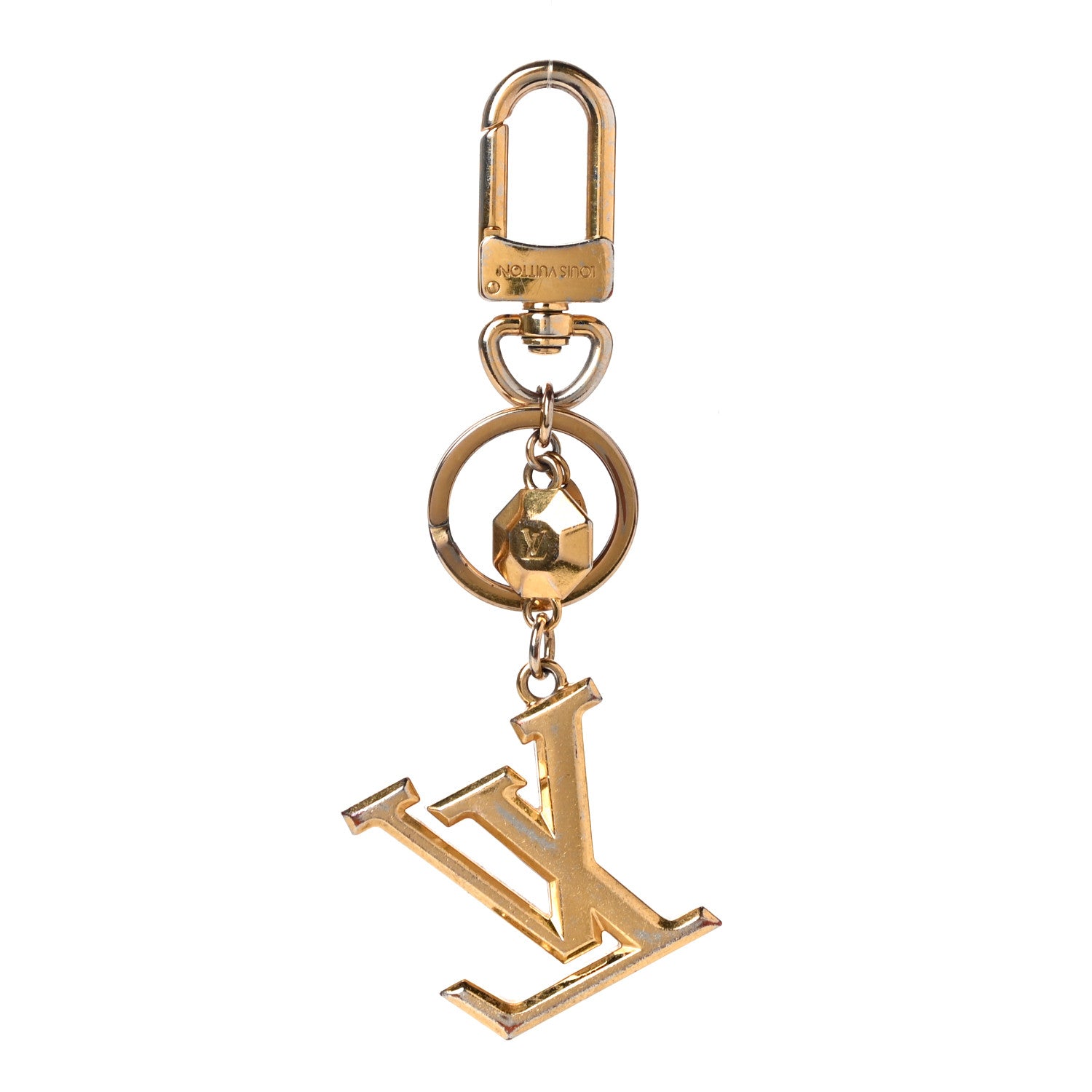 Louis Vuitton LV Facettes Bag Charm Key Holder Gold 3 of 5
