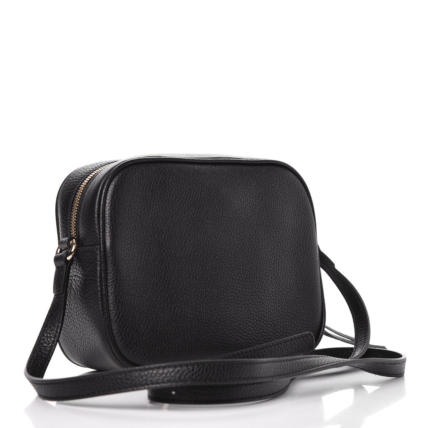 Pebbled Calfskin Small Soho Disco Bag Black
