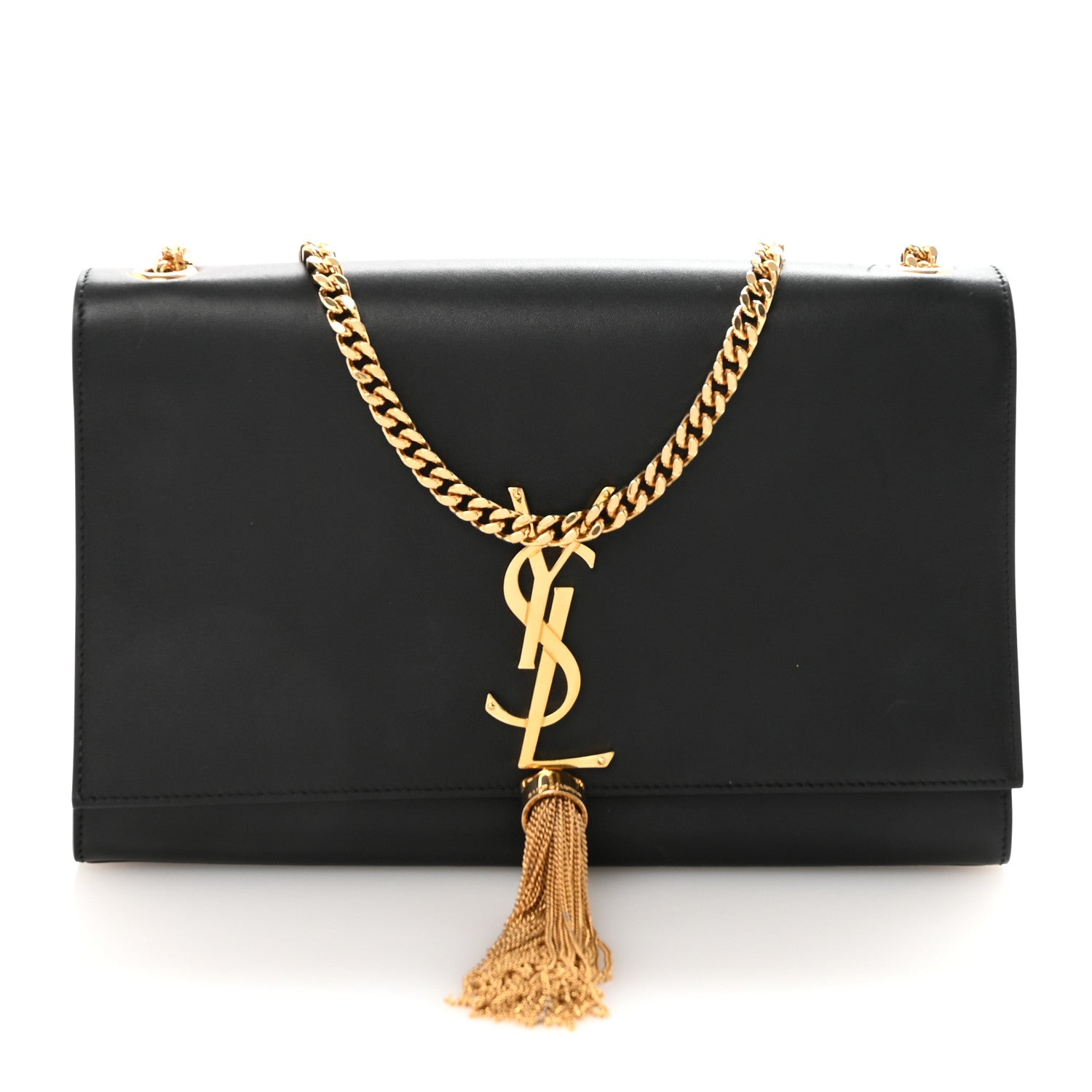 Saint Laurent Smooth Calfskin Medium Classic Monogram Kate Tassel Satchel Black 1 of 9