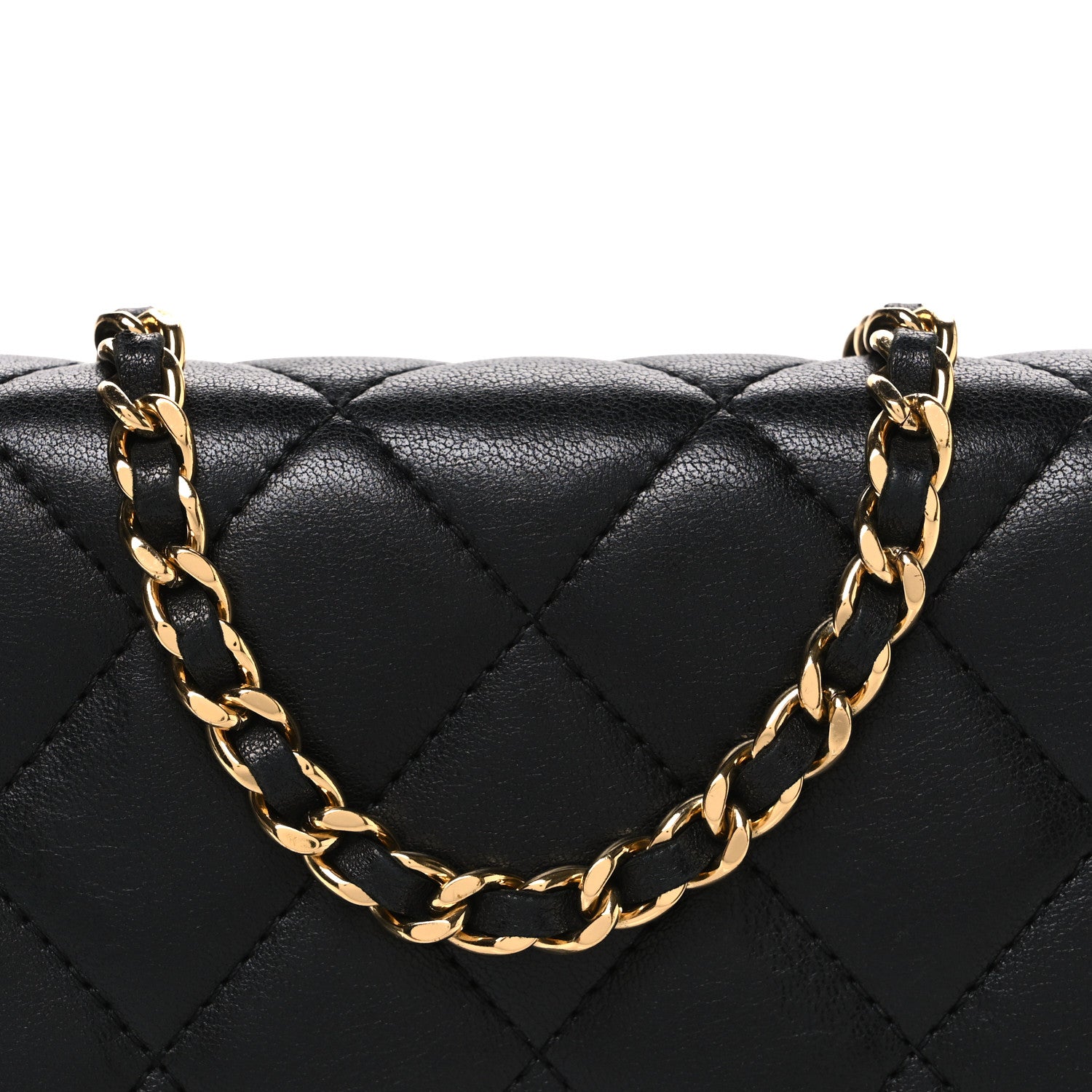 Chanel Lambskin Quilted Wallet On Chain WOC Black 9 of 13
