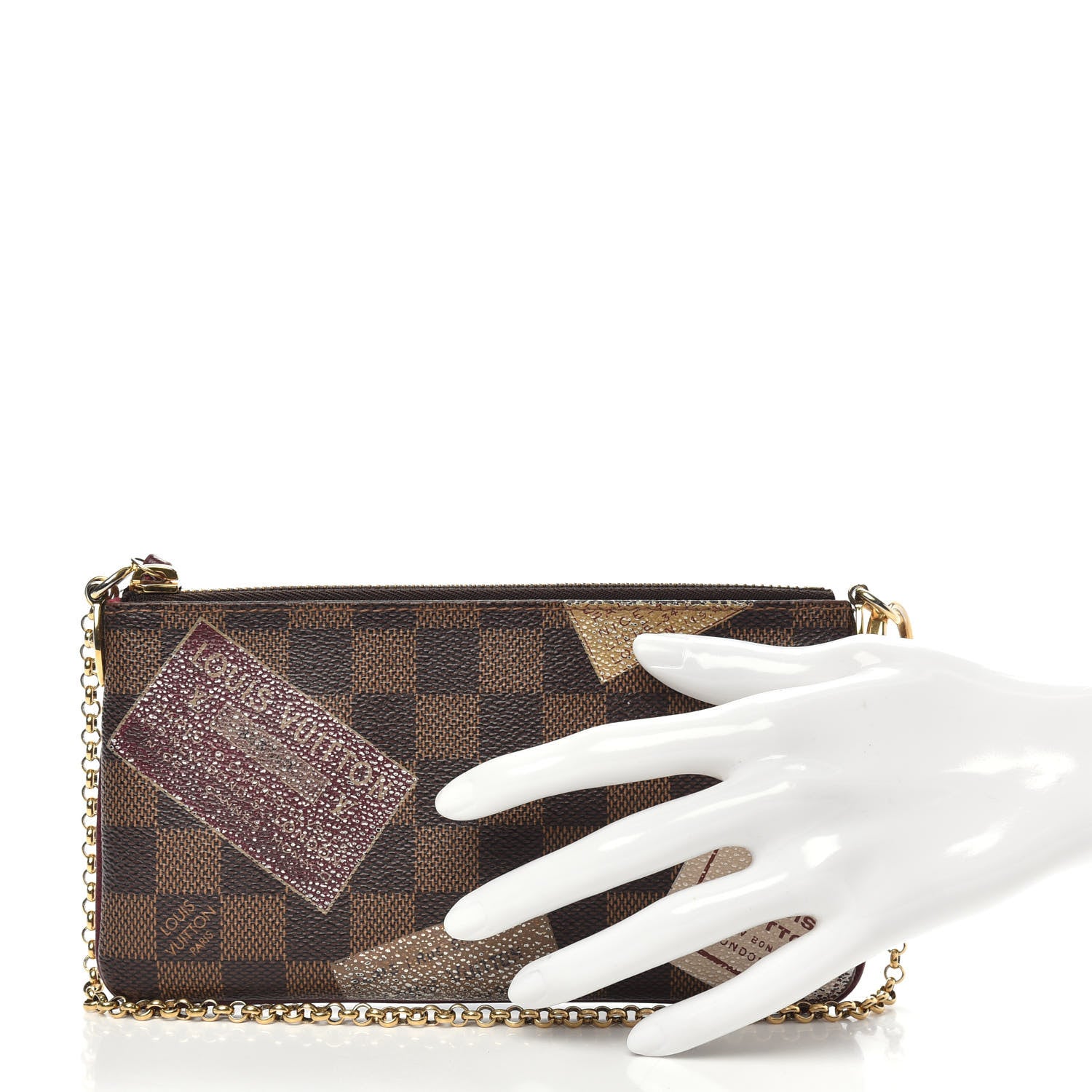 Louis Vuitton Damier Ebene Trunks Labels Pochette Milla MM 2 of 11