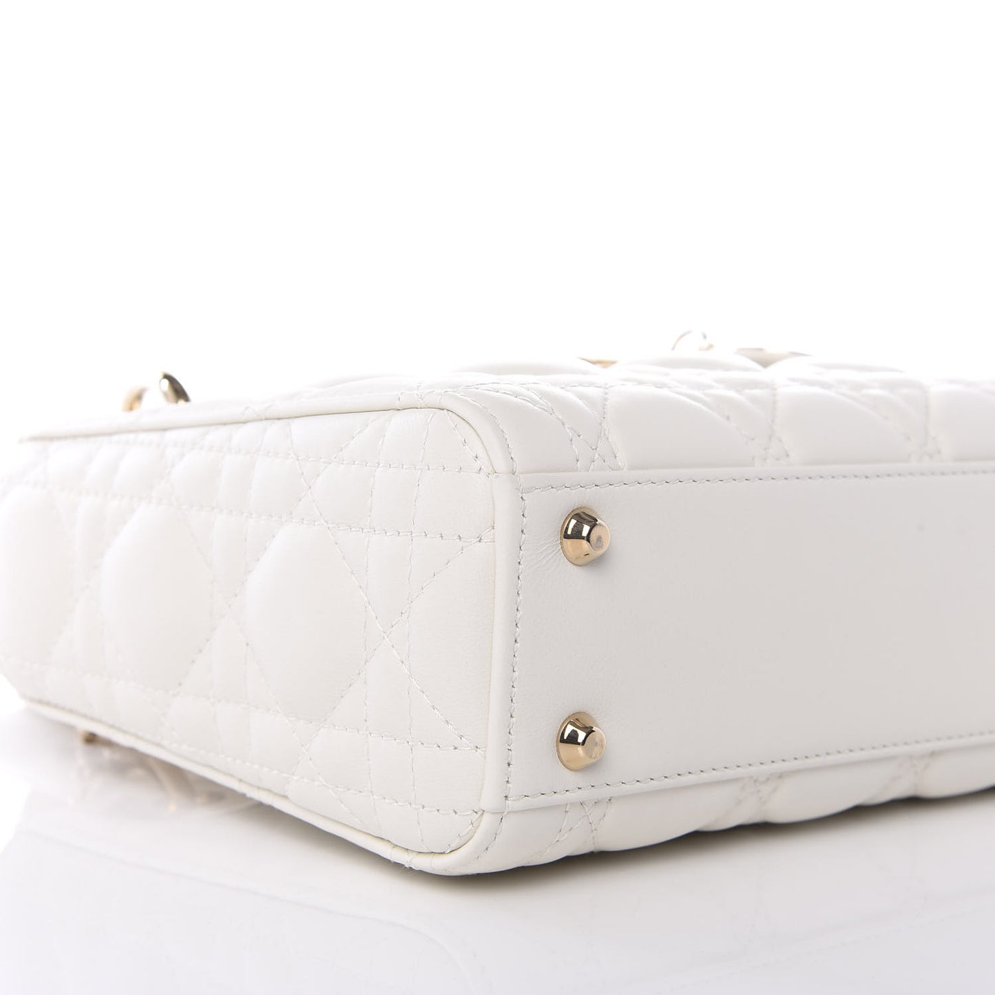 Lambskin Cannage Mini Lady Dior White