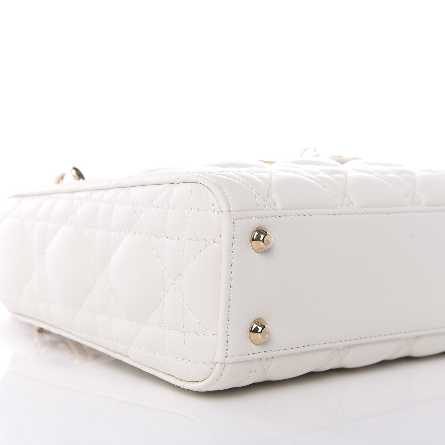 Christian Dior Lambskin Cannage Mini Lady Dior White 7 of 9