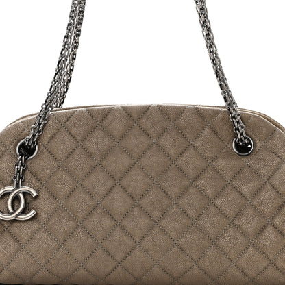 Chanel Metallic Caviar Quilted Small Just Mademoiselle Beige 8 of 10