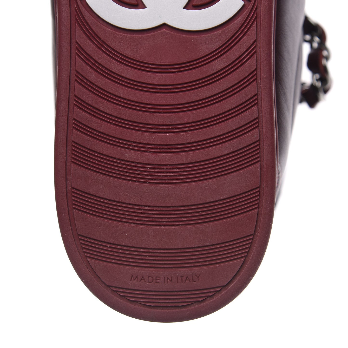 Lambskin Zipped Chain CC Sneakers 41 Burgundy