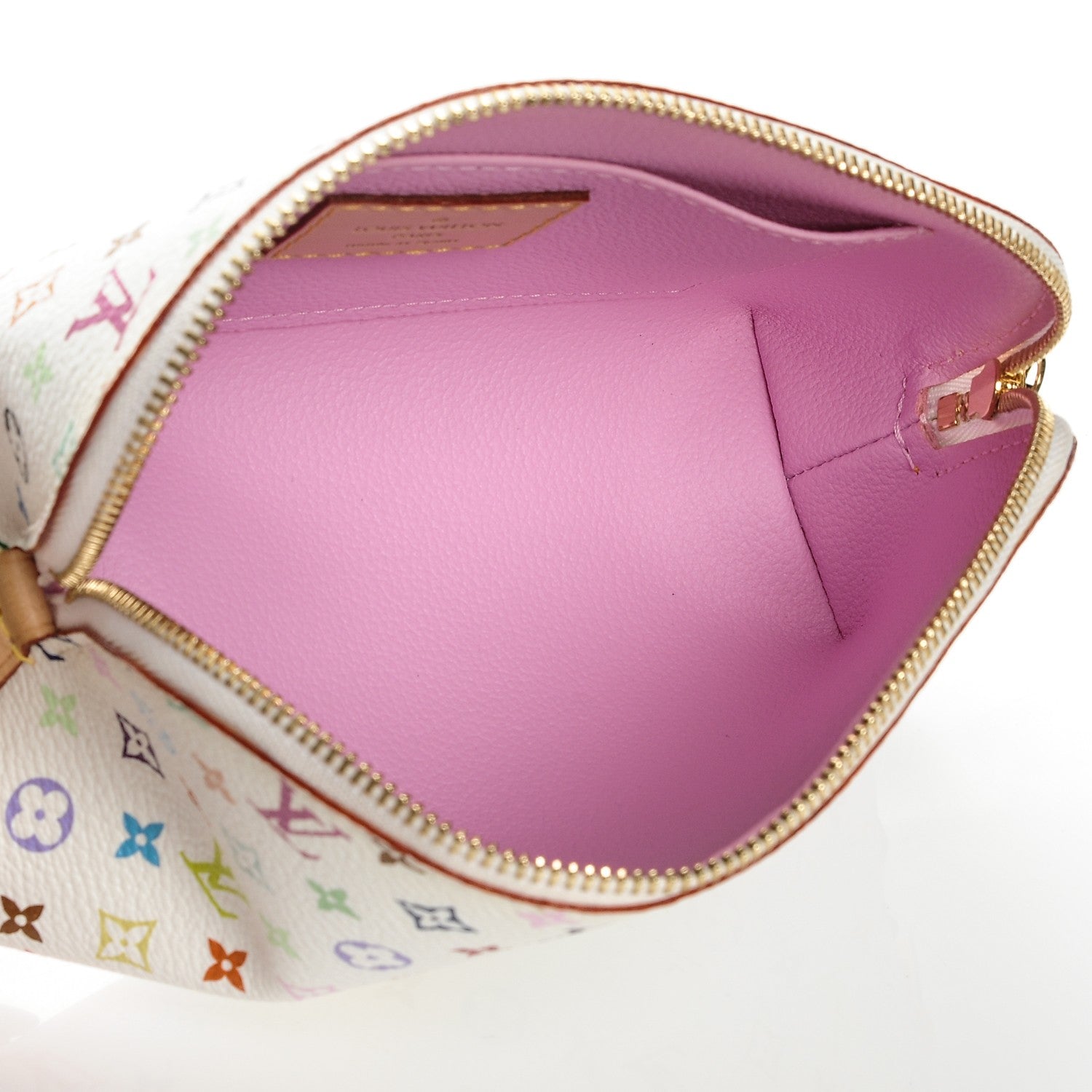 Louis Vuitton Monogram Multicolor Cosmetic Pouch White Litchi 5 of 6