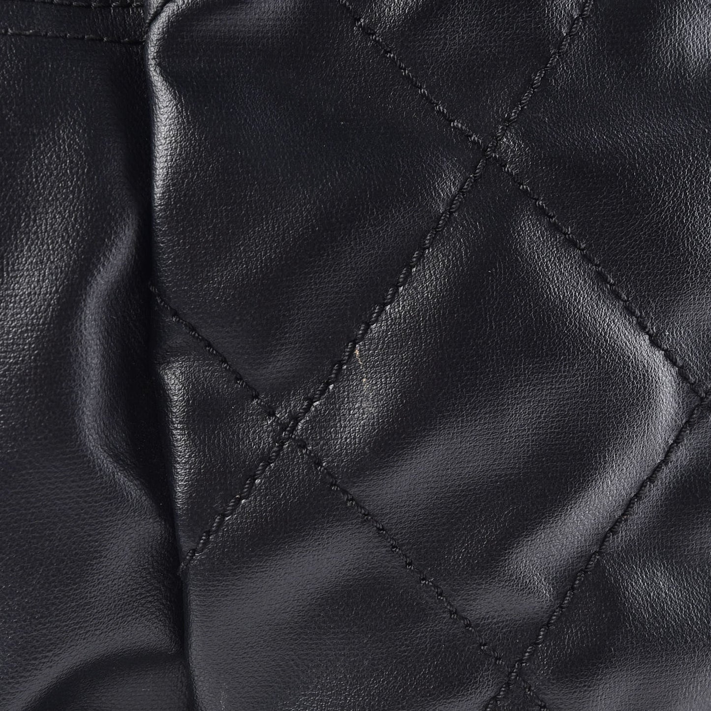 Coated Canvas Quilted Large Paris Biarritz Tote Black