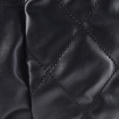 Chanel Coated Canvas Quilted Large Paris Biarritz Tote Black 15 of 22
