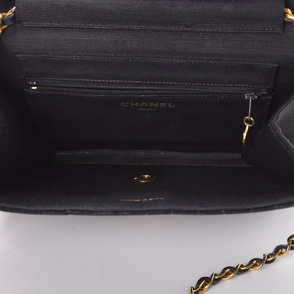 Chanel Velvet Vertical Horizontal Quilt Single Flap Black 7 of 14