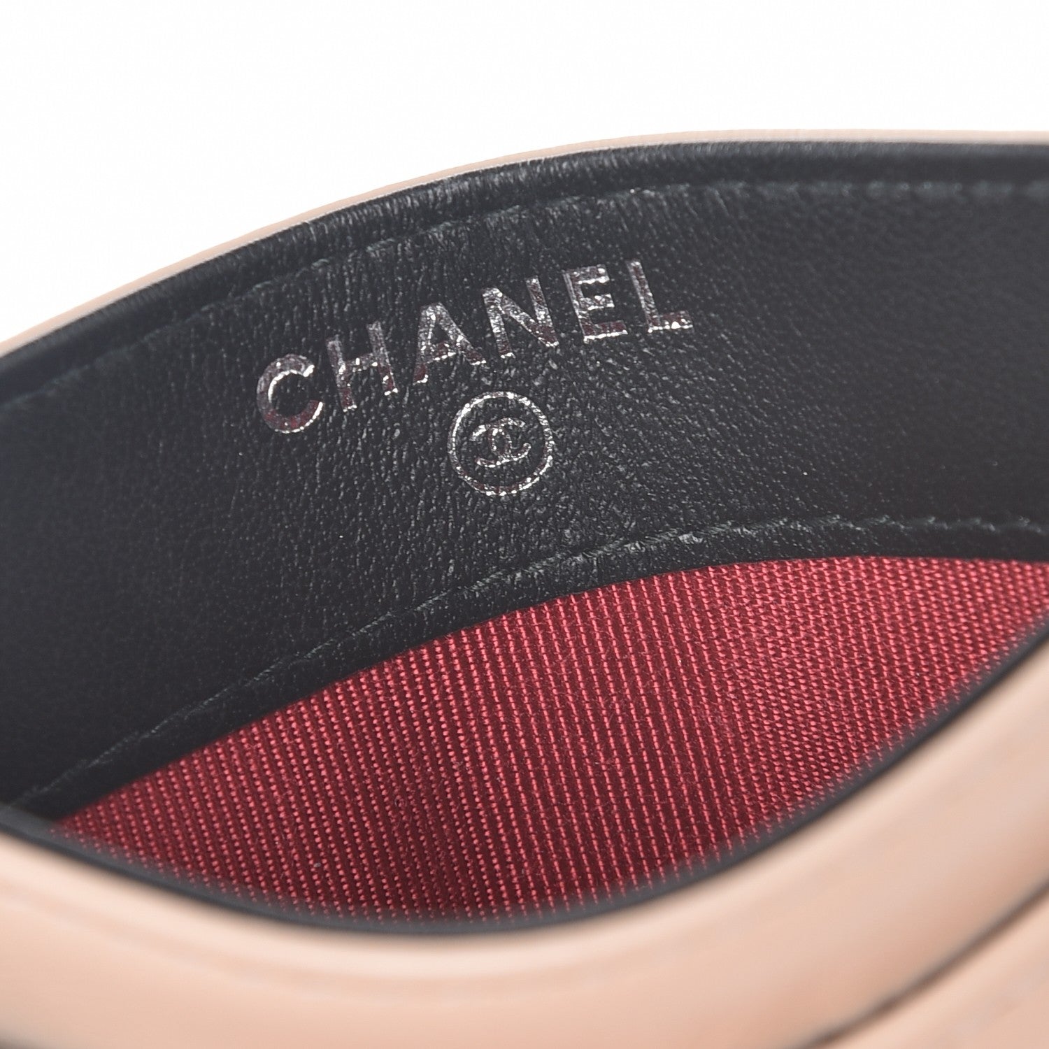 Chanel Aged Calfskin Quilted Gabrielle Card Holder Wallet Beige Black 7 of 9
