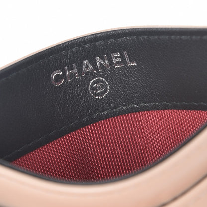Chanel Aged Calfskin Quilted Gabrielle Card Holder Wallet Beige Black 7 of 9