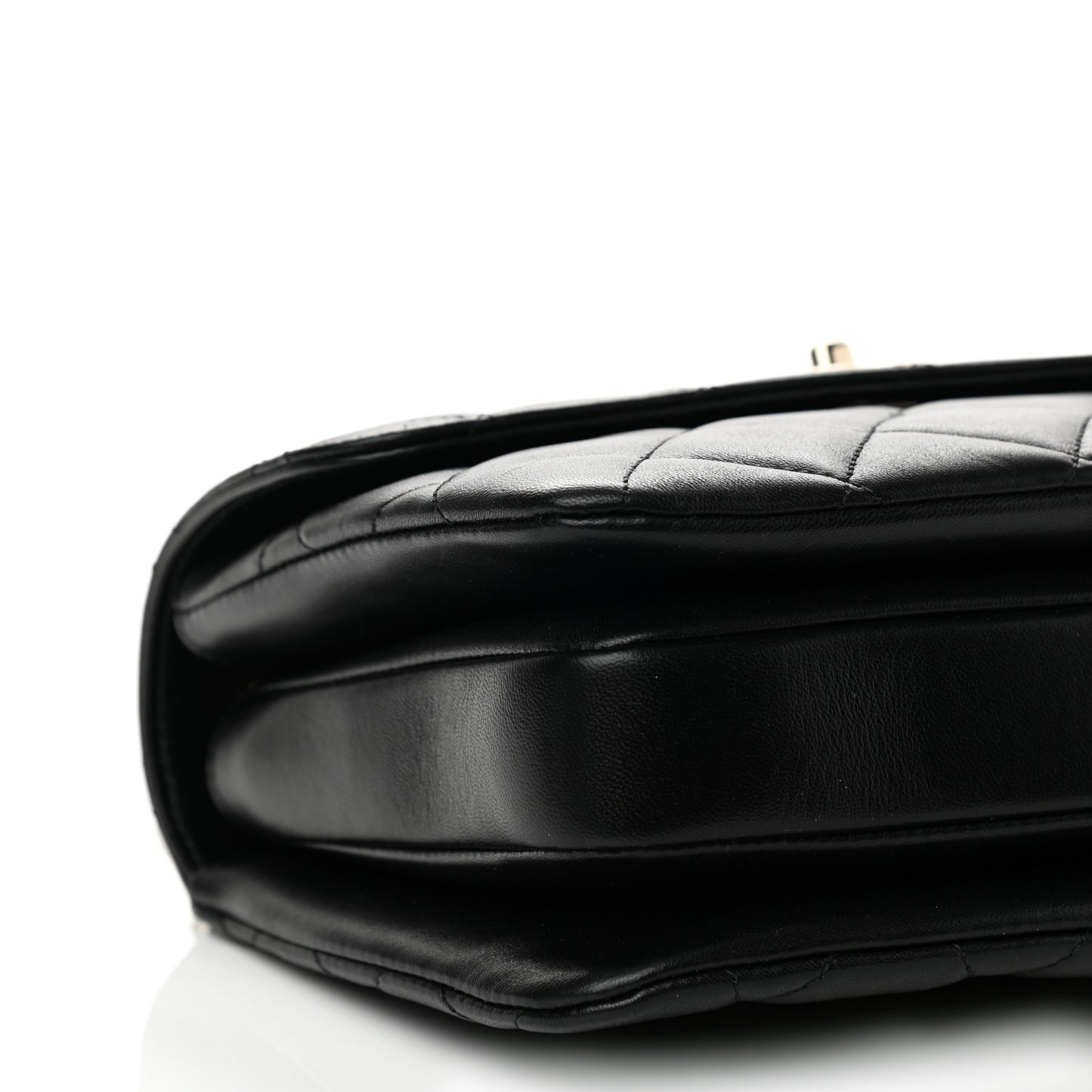 Lambskin Quilted Small Trendy CC Dual Handle Flap Bag Black