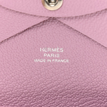 Hermes Chevre Mysore Calvi Duo Card Case Mauve Sylvestre 7 of 9