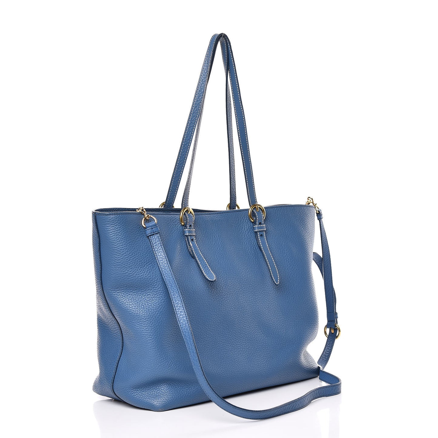 Vitello Daino Shopping Tote Cobalto