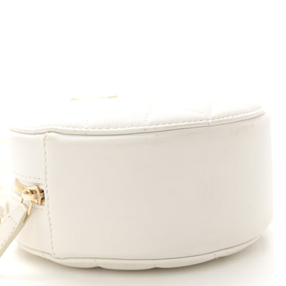 Chanel Calfskin Quilted Pearl Round Clutch With Chain White 9 of 11