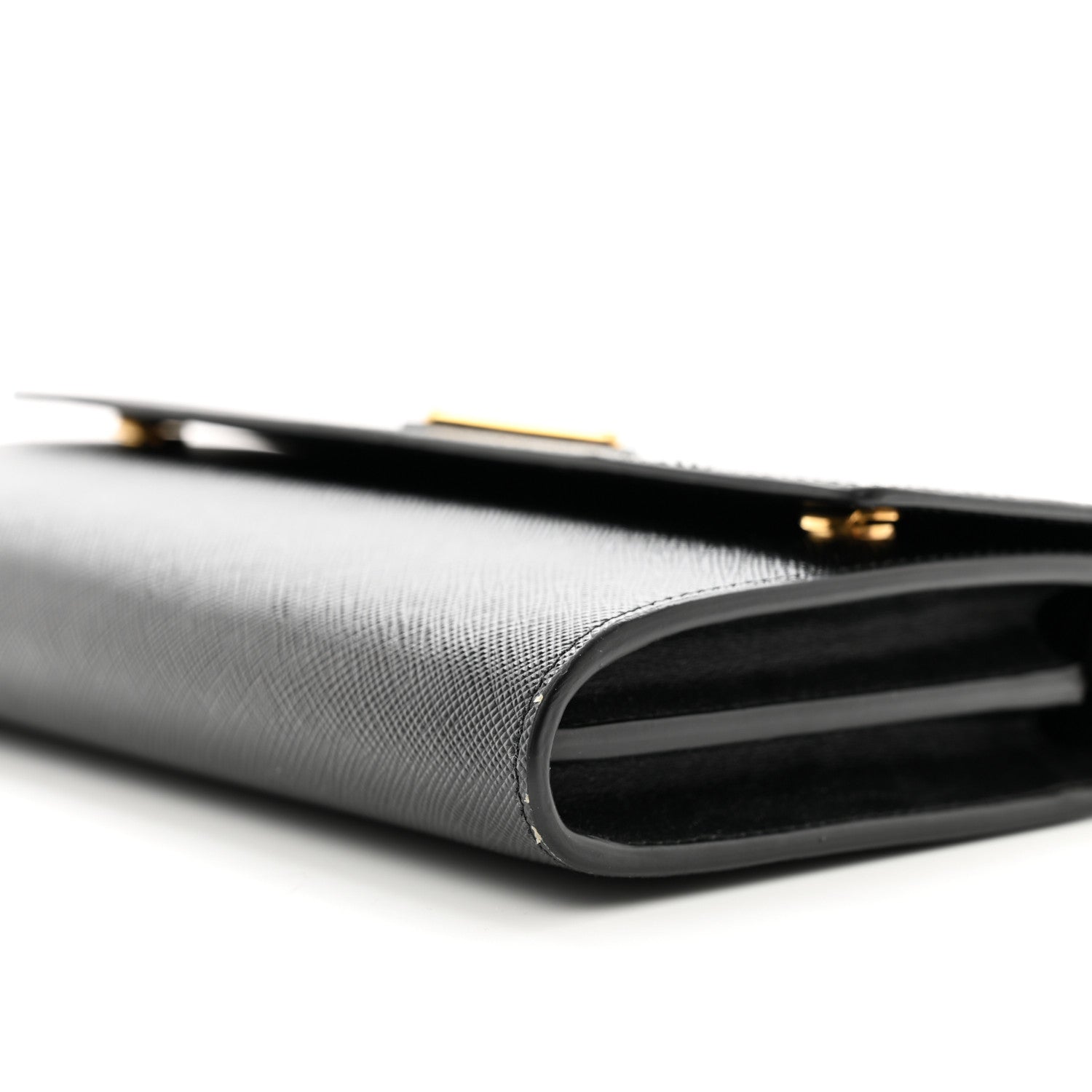 Prada Saffiano Wallet With Shoulder Strap Black 10 of 12