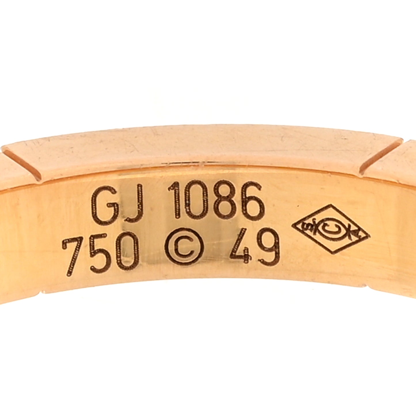 18K Pink Gold 3mm Lanieres Ring 49 4.75