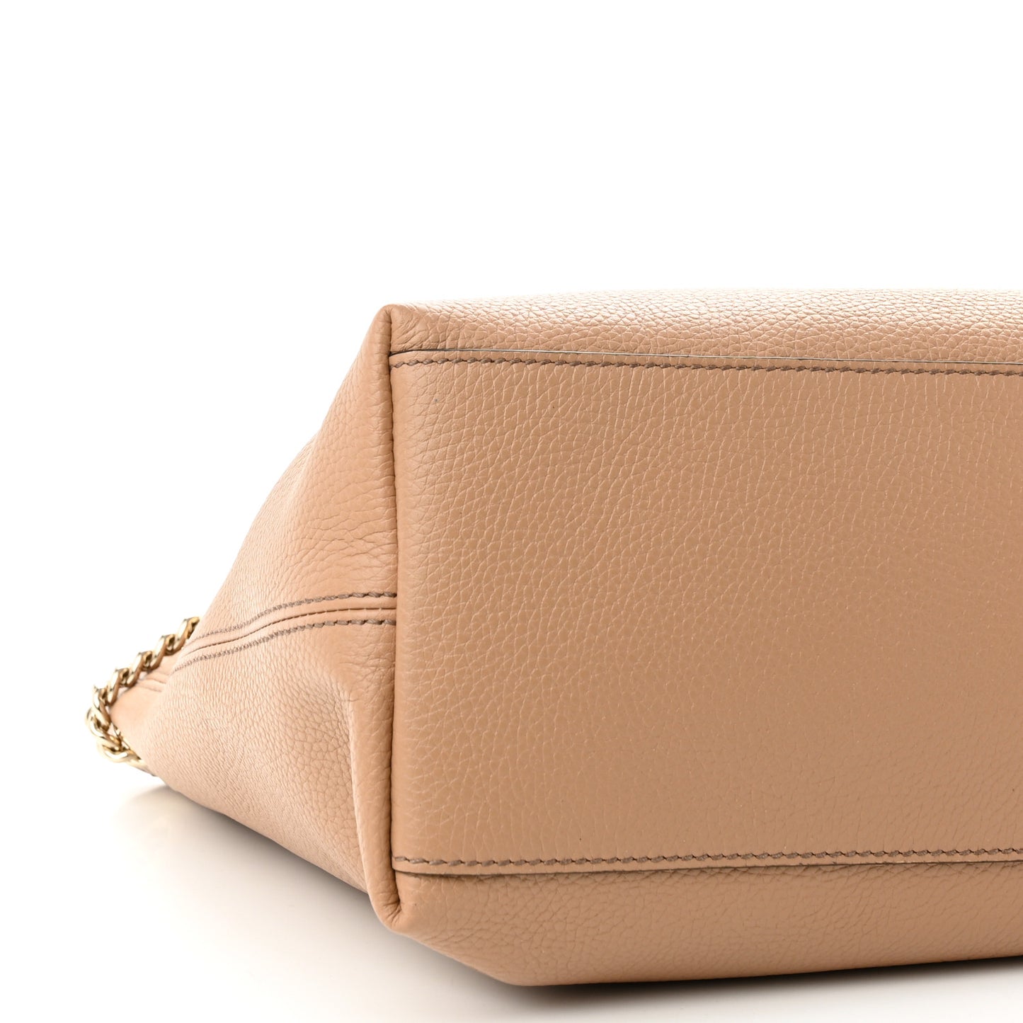 Pebbled Calfskin Medium Soho Chain Shoulder Bag Camelia