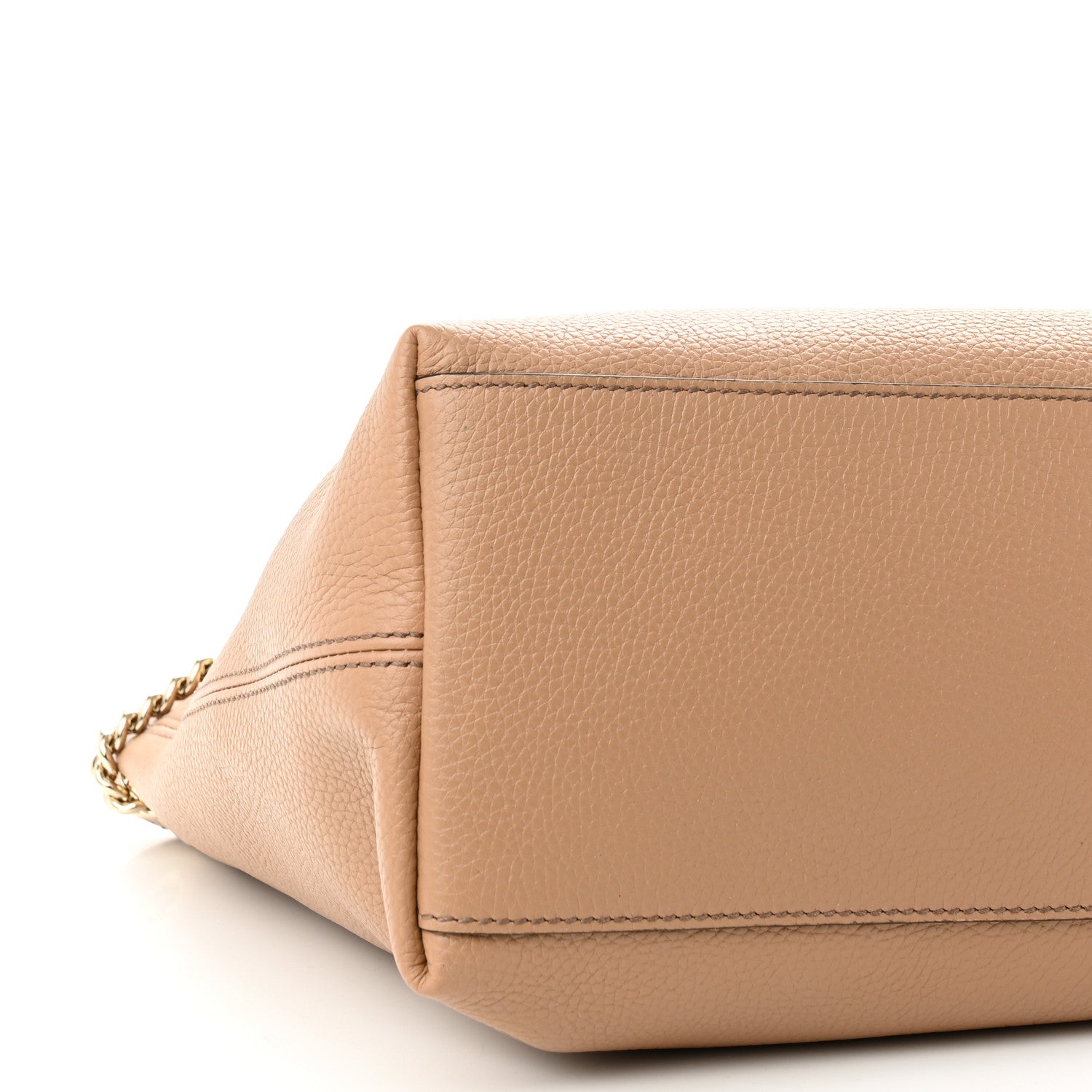Gucci Pebbled Calfskin Medium Soho Chain Shoulder Bag Camelia 9 of 10