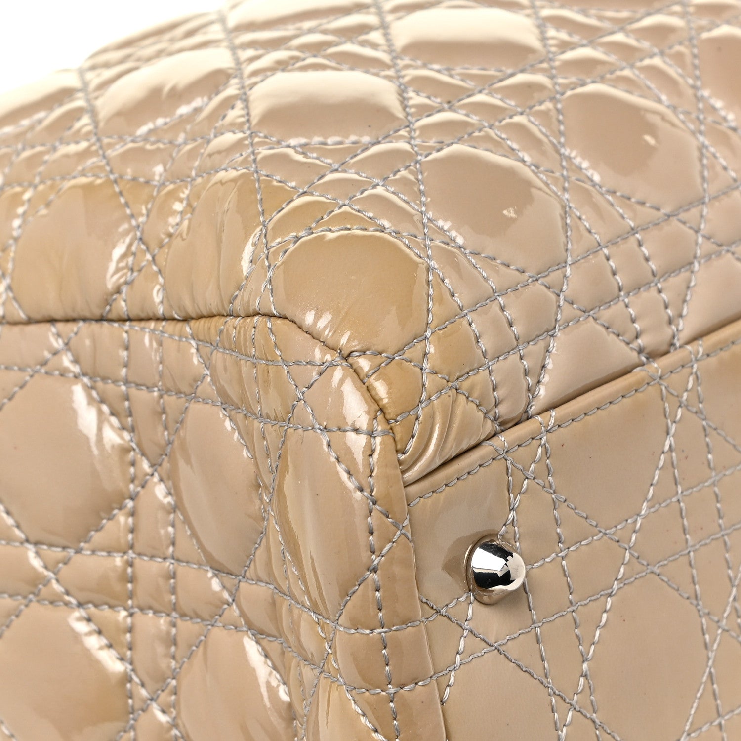 Christian Dior Patent Cannage Large Dior Soft Shopping Tote Beige 11 of 25