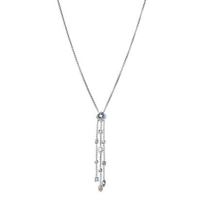 David Yurman Sterling Silver Diamond Iolite Blue Topaz Confetti Ice Necklace 1 of 6