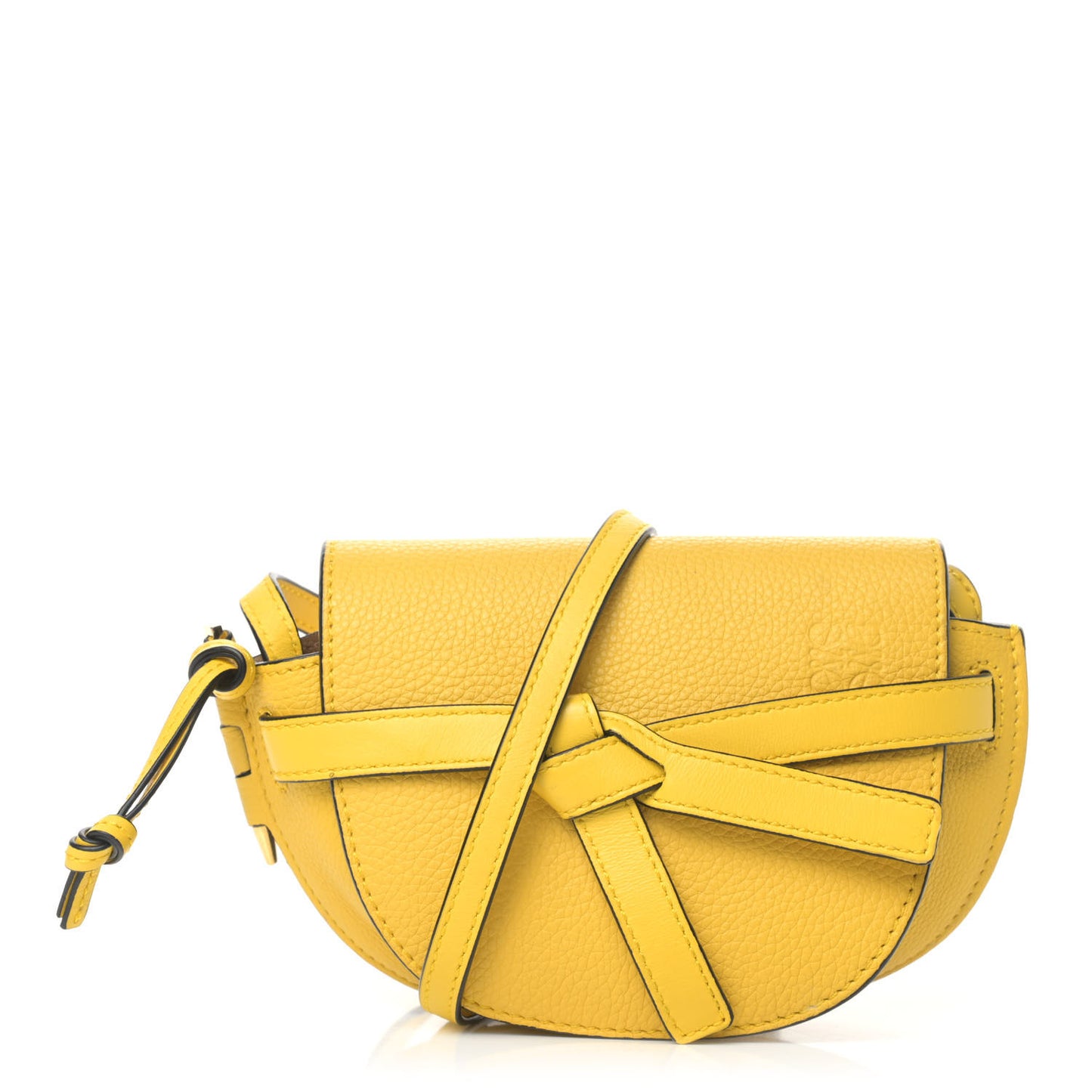 Grained Calfskin Mini Gate Crossbody Bag Yellow
