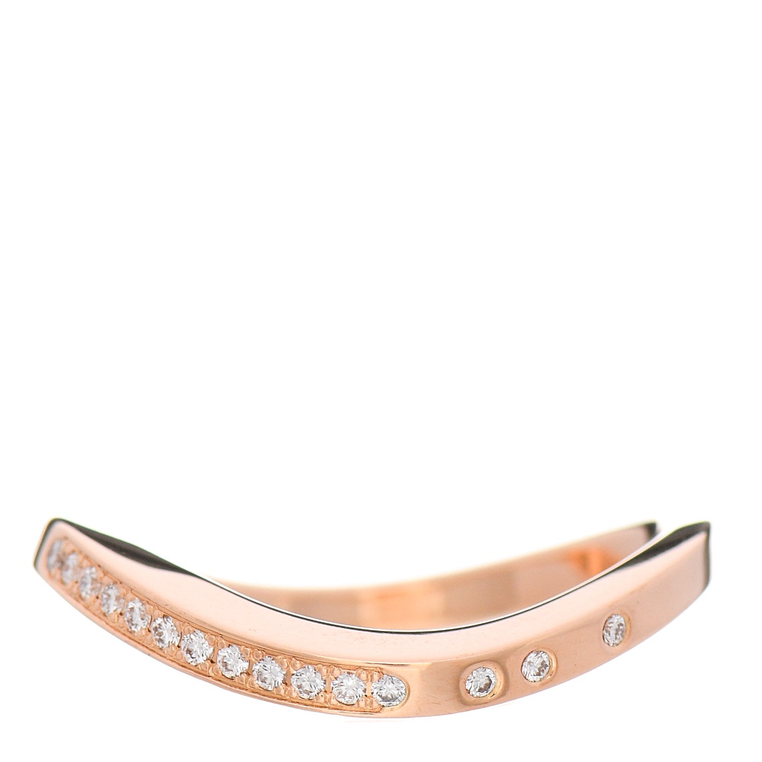 Cartier 18K Pink Gold Diamond Paris Nouvelle Vague Band Ring 54 7 1 of 5