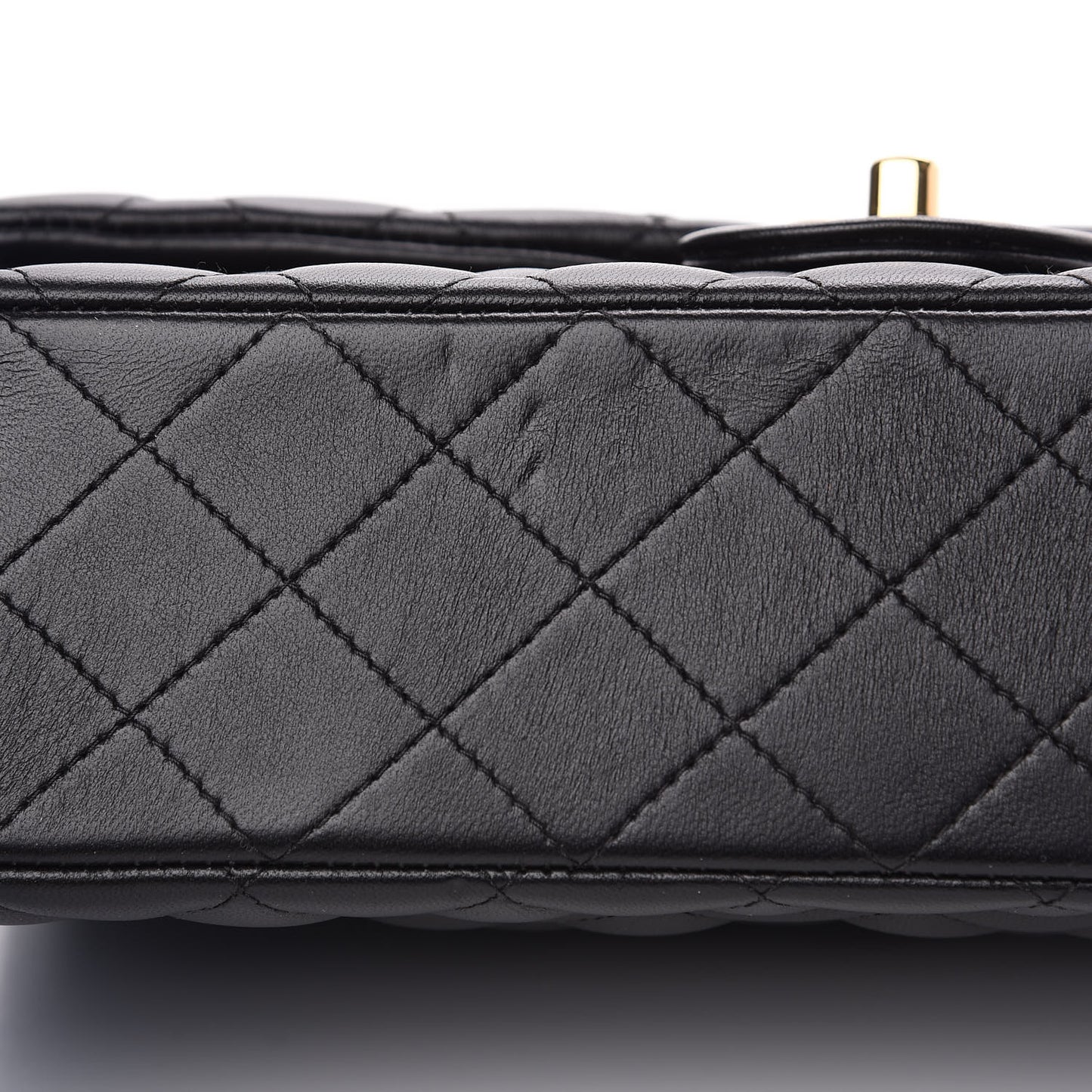 Lambskin Quilted Medium Double Flap Black