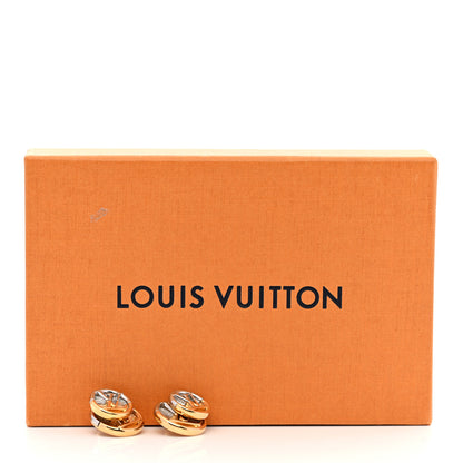 Louis Vuitton Metal LV Two Tone Earrings 5 of 5