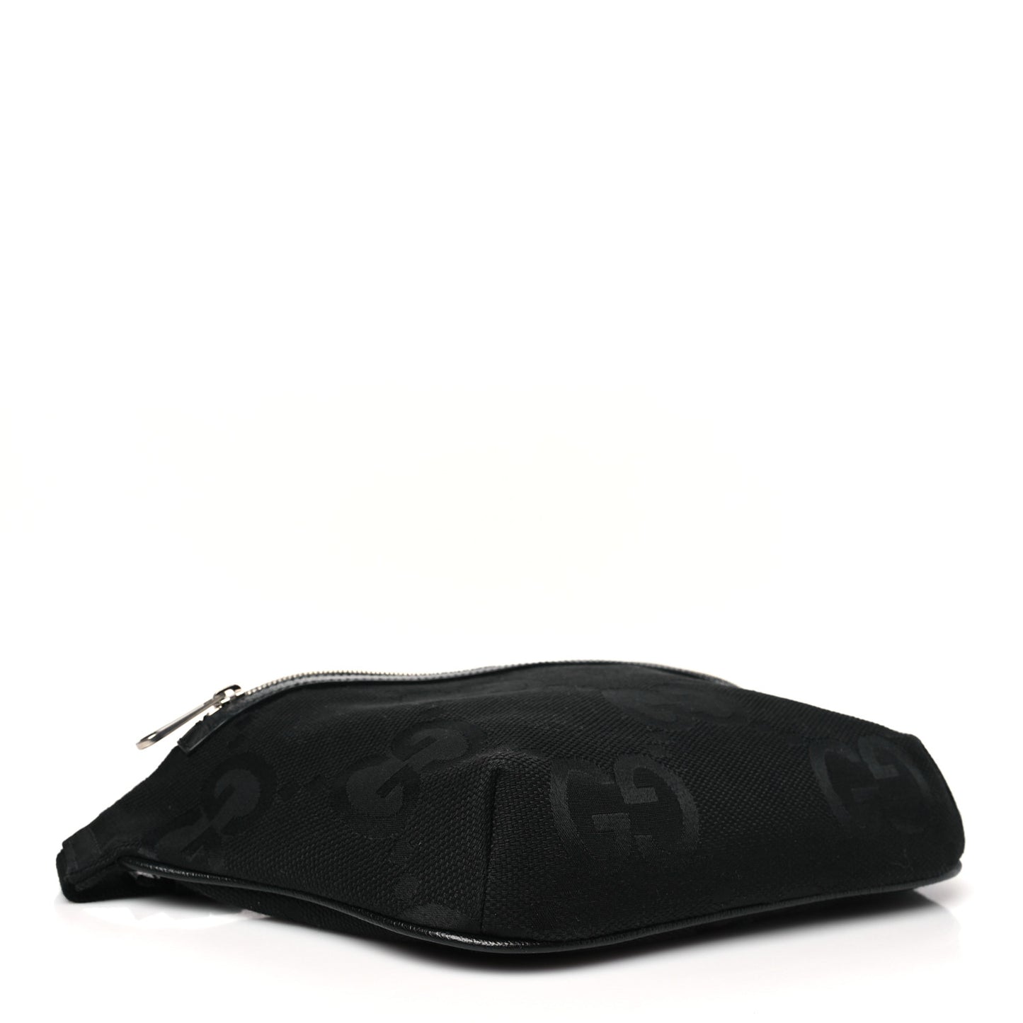 Monogram Jumbo GG Textured Dollar Calfskin Web Belt Bag Black