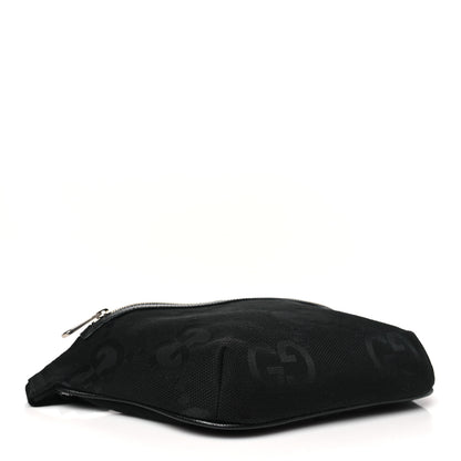 Gucci Monogram Jumbo GG Textured Dollar Calfskin Web Belt Bag Black 4 of 9