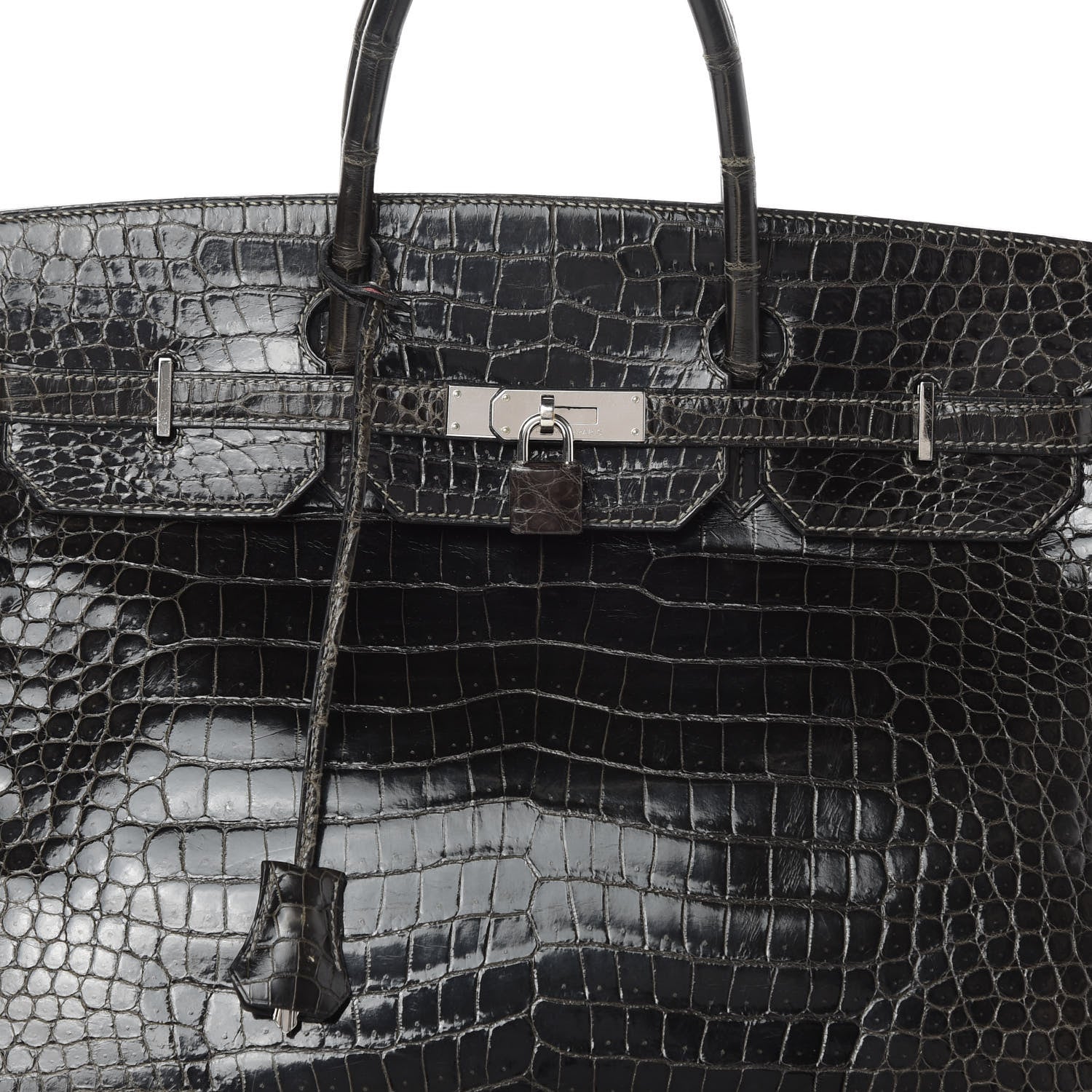 Hermes Shiny Porosus Crocodile Birkin 40 Graphite 32 of 45
