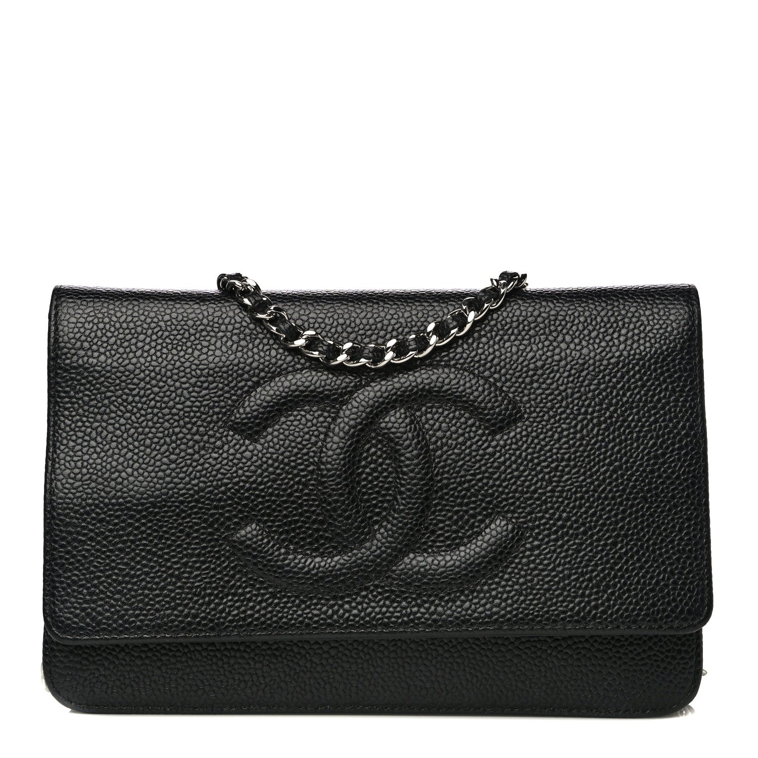 Chanel Caviar Timeless CC Wallet On Chain WOC Black 1 of 17