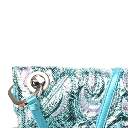 Miu Miu Tessuto Lurex Flap Clutch Turchese 13 of 15