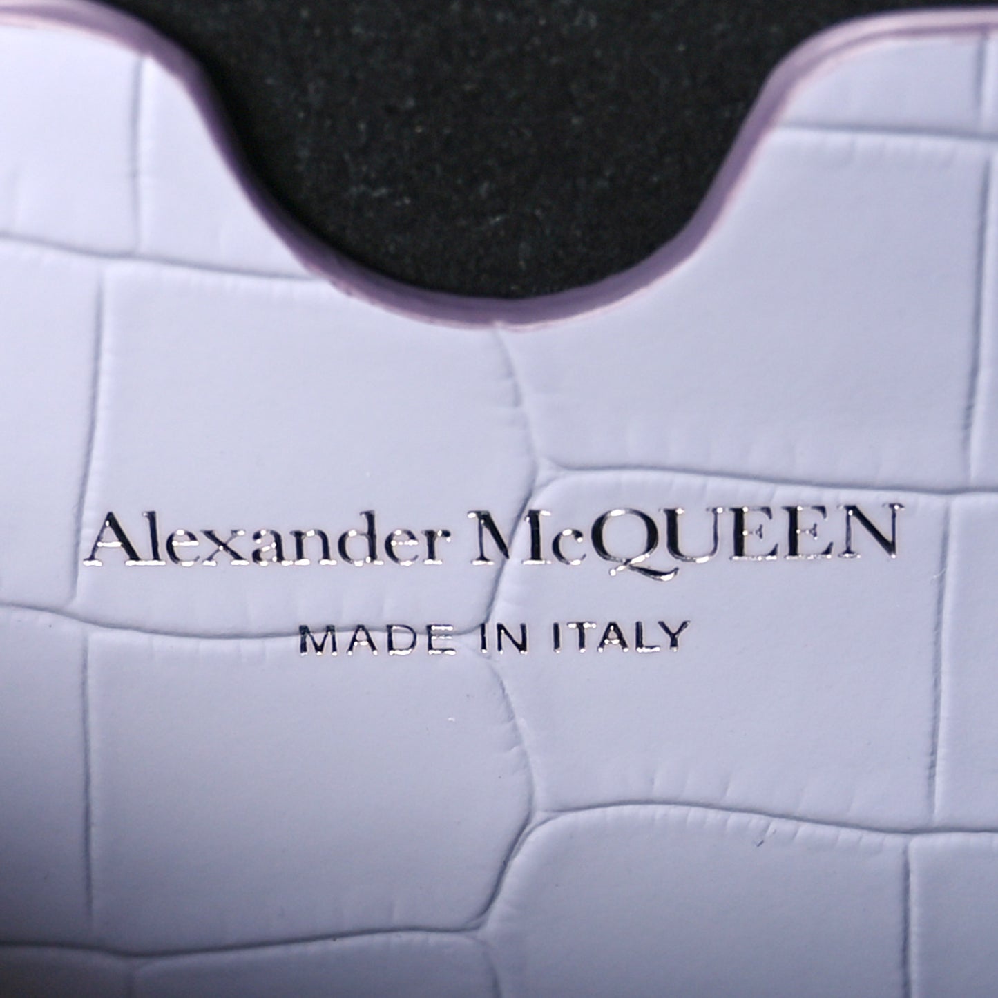 Calfskin Crocodile Embossed Skull Medium Shoulder Bag Lavender