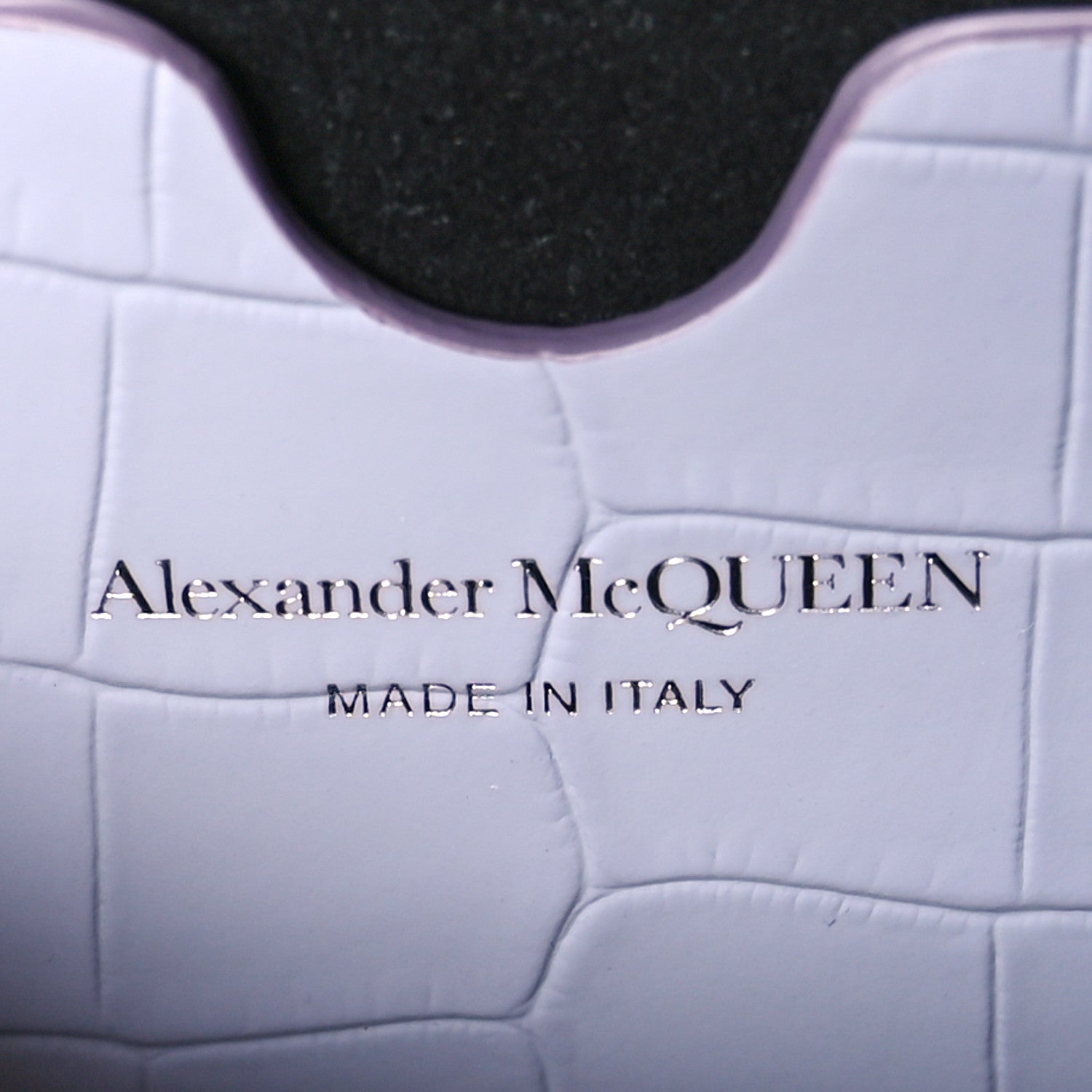 Alexander McQueen Calfskin Crocodile Embossed Skull Medium Shoulder Bag Lavender 6 of 10