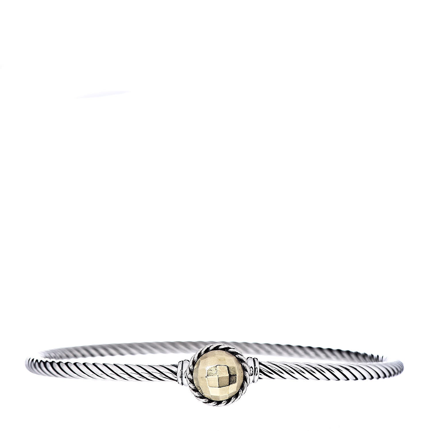 David Yurman Sterling Silver 18K Yellow Gold 3mm Chatelaine Bracelet 1 of 4