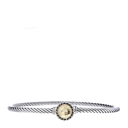 David Yurman Sterling Silver 18K Yellow Gold 3mm Chatelaine Bracelet 1 of 4