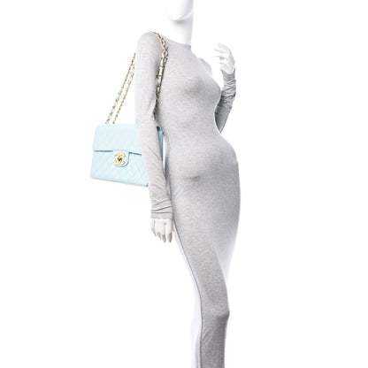 Chanel Lambskin Quilted Jumbo Single Flap Light Blue 2 of 10