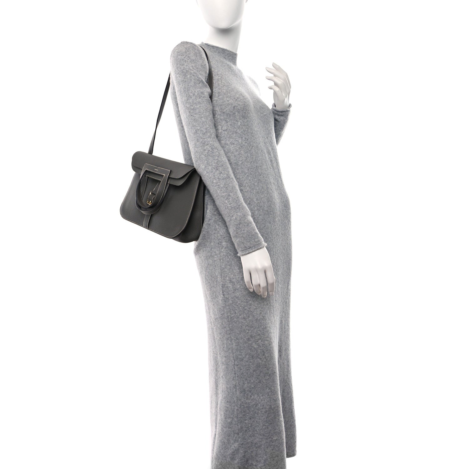 Hermes Taurillon Clemence Halzan 31 GM Gris Meyer 2 of 10