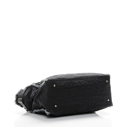 Chanel Canvas Stitched Tweed Large Tote Black 4 of 7