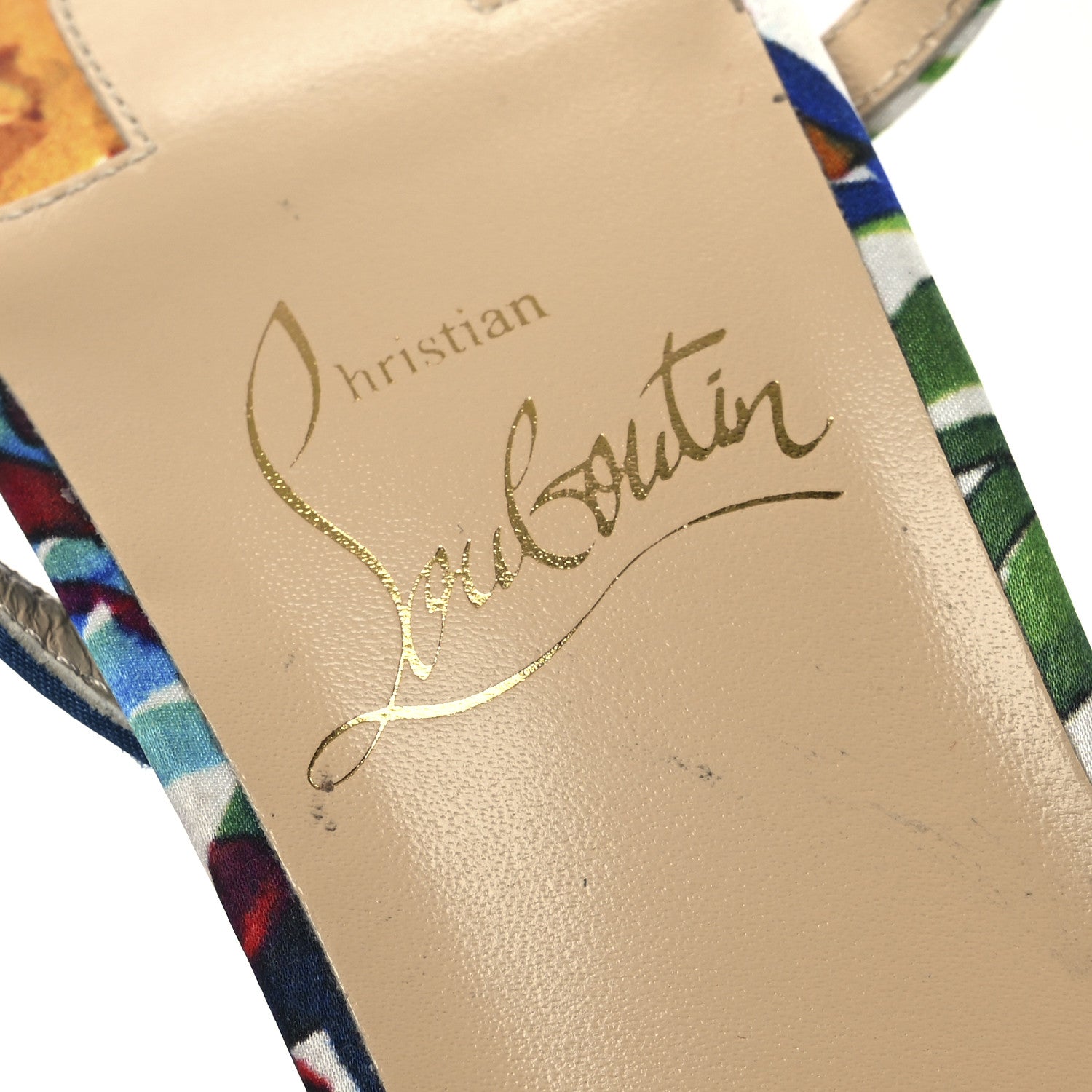 Christian Louboutin Crepe Satin Rosapetra 100 Sandals 38 Ludwig Multi 10 of 13