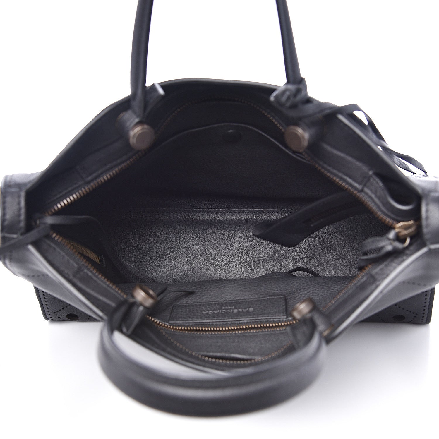 Balenciaga Veau Soyeux Perforated Blackout Hardware S City Black 4 of 9
