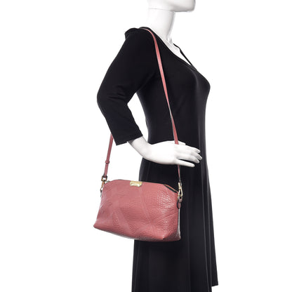 Burberry Signature Grain Calfskin Check Embossed Small Chichester Crossbody Clutch Bag Pink 2 of 9